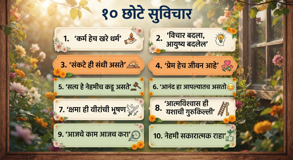10 छोटे सुविचार मराठी