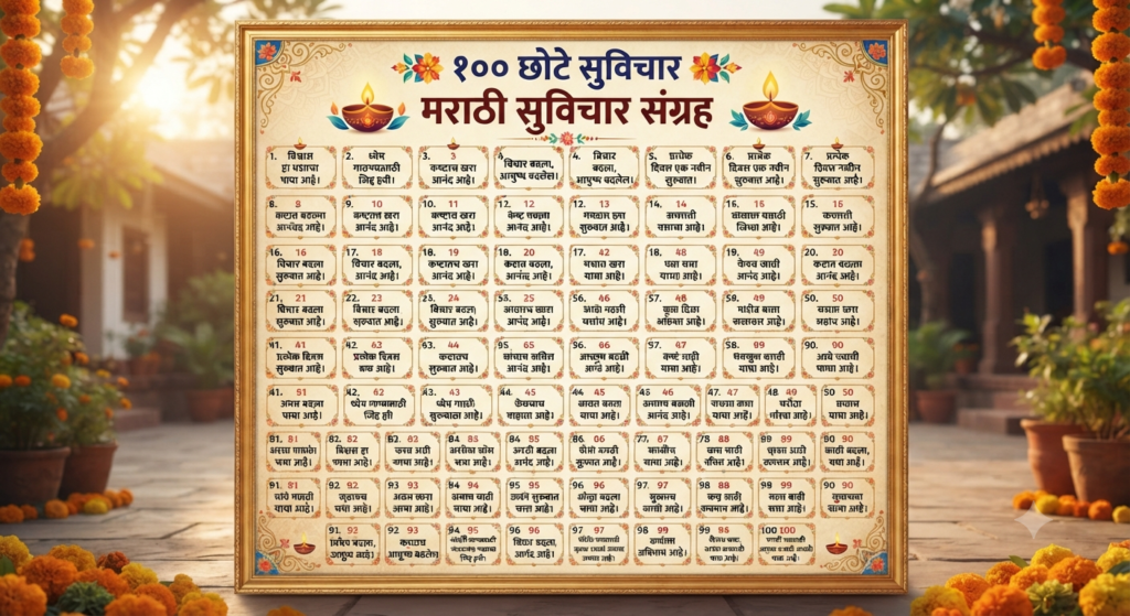 सुविचार मराठी छोटे 100 | मनाला भिडणारे विचार 2026 सुविचार मराठी छोटे 100