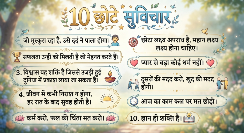 10 छोटे सुविचार