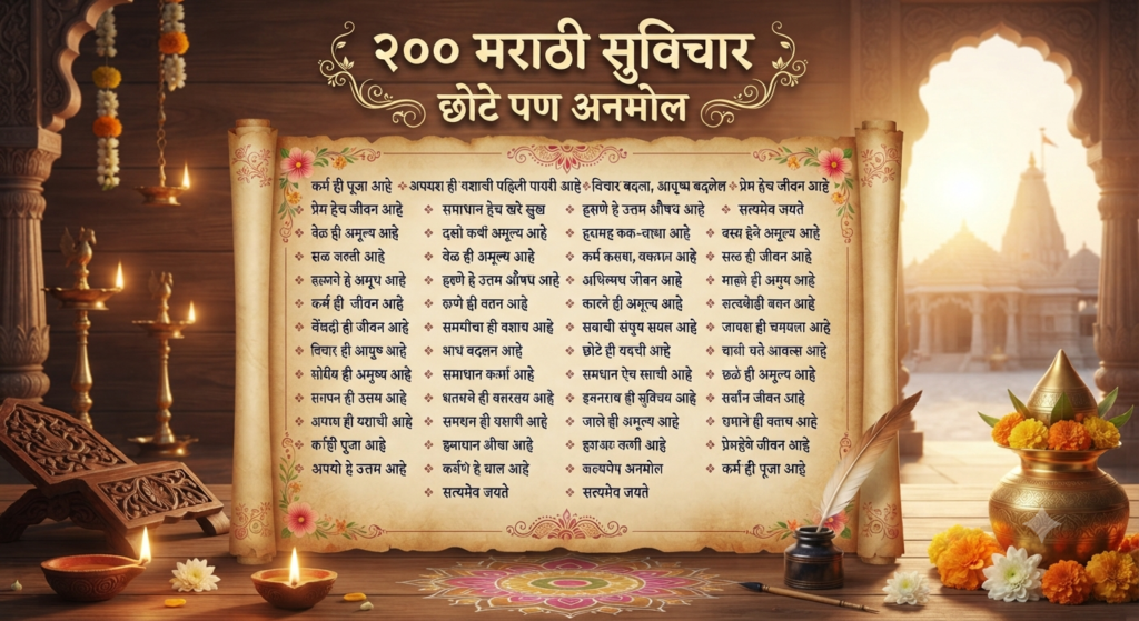 200 मराठी सुविचार छोटे | सुंदर विचार 2026 200 मराठी सुविचार छोटे