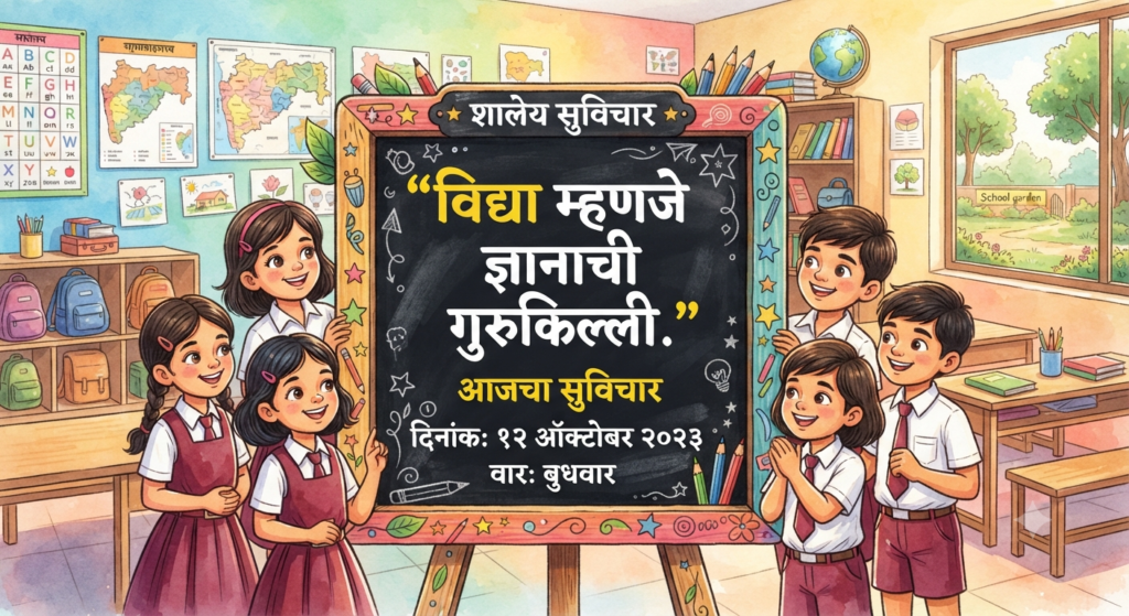 शालेय सुविचार मराठी छोटे | उत्तम शालेय विचार 2026 शालेय सुविचार मराठी छोटे